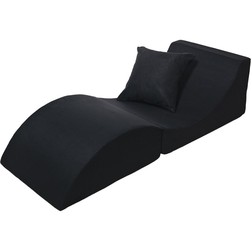 Chaise longue 3 en 1 multi-usage noir