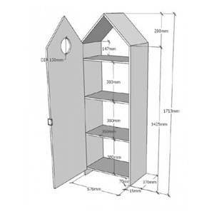Vipack casami armoire 1 porte blanc
