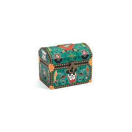 Tirelire en metal forme coffre de pirate