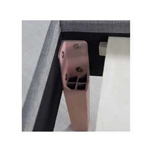 Lit double rembourre 140 x 200 cm gris