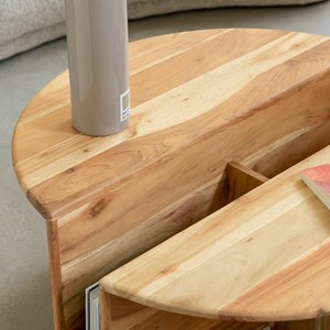 Table basse ronde acacia