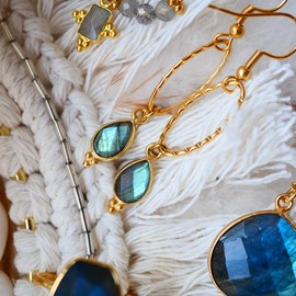 Boucles d'oreilles maniac labradorite