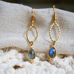 Boucles d'oreilles maniac labradorite