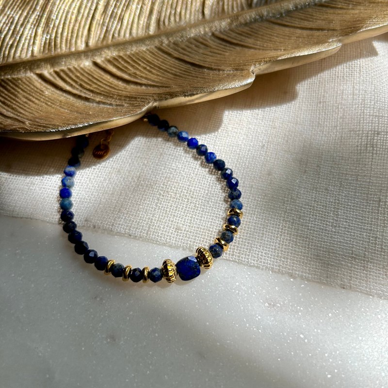 Bracelet chips lapis lazuli