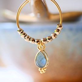 Boucles d’oreilles pipa labradorite