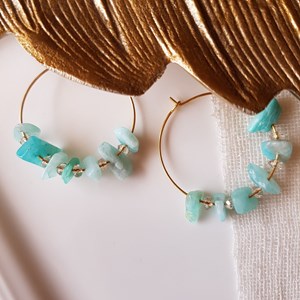 Boucles d'oreilles prisca amazonite