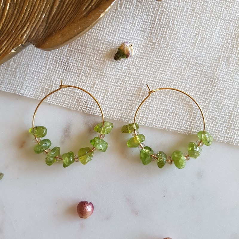 Boucles d'oreilles prisca peridot