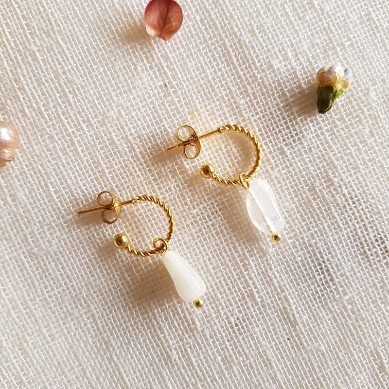 Boucles d'oreilles fame pierre de lune