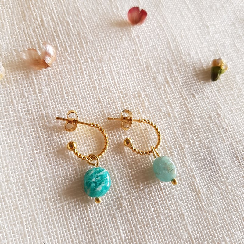 Boucles d'oreilles fame amazonite
