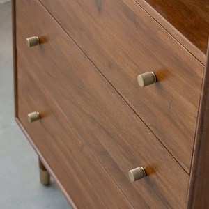 Commode acacia et métal