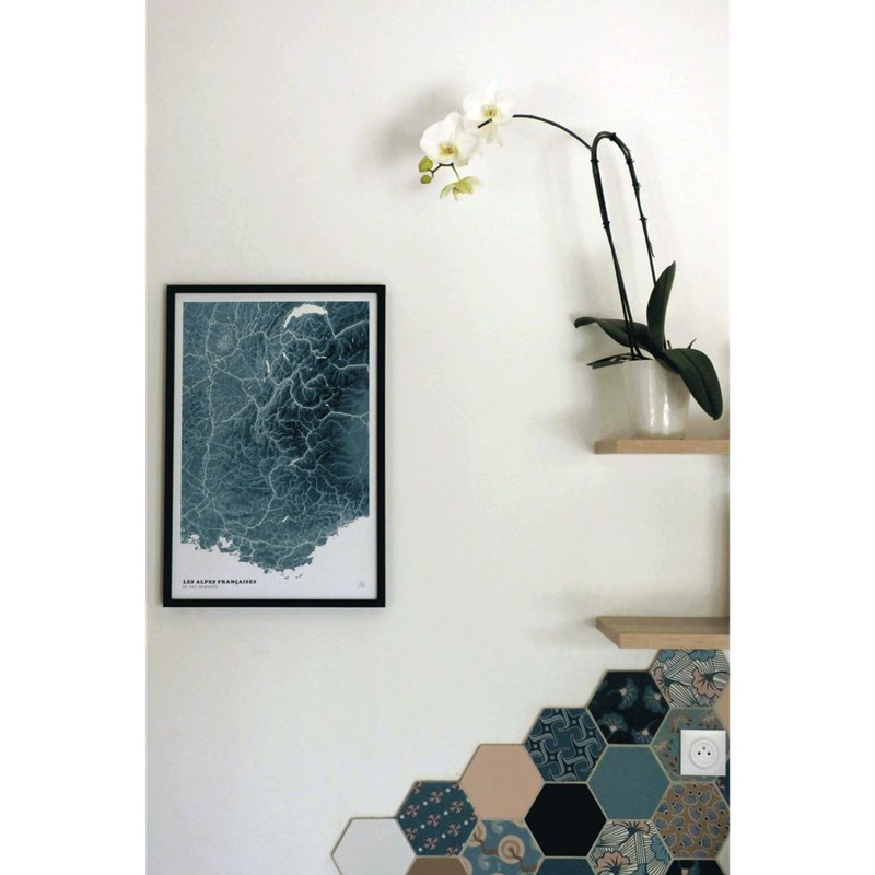 3dmap - Carte 2d - les alpes blue design