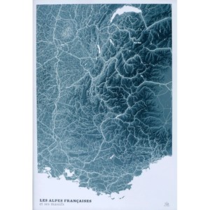 Carte 2d - les alpes blue design