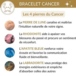 Bracelet signe astrologique cancer
