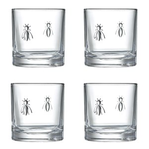 Boite de 4 verres à whisky abeille 32 cl