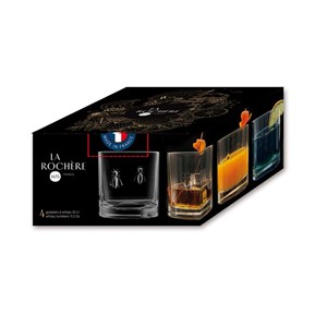 Boite de 4 verres à whisky abeille 32 cl