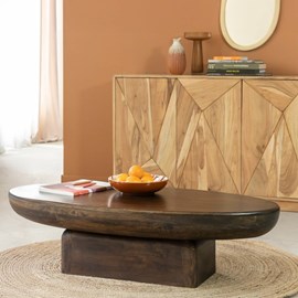 Table basse ovale manguier