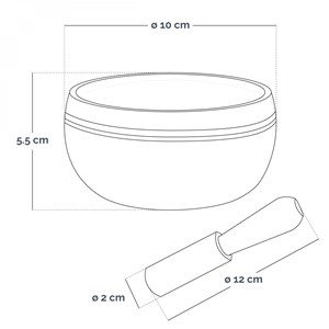 Bol chantant tibétain avec maillet