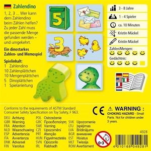 Jeu éducatif - dinosaure à chiffres