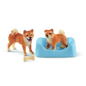 Farm world - mère et chiot shiba inu