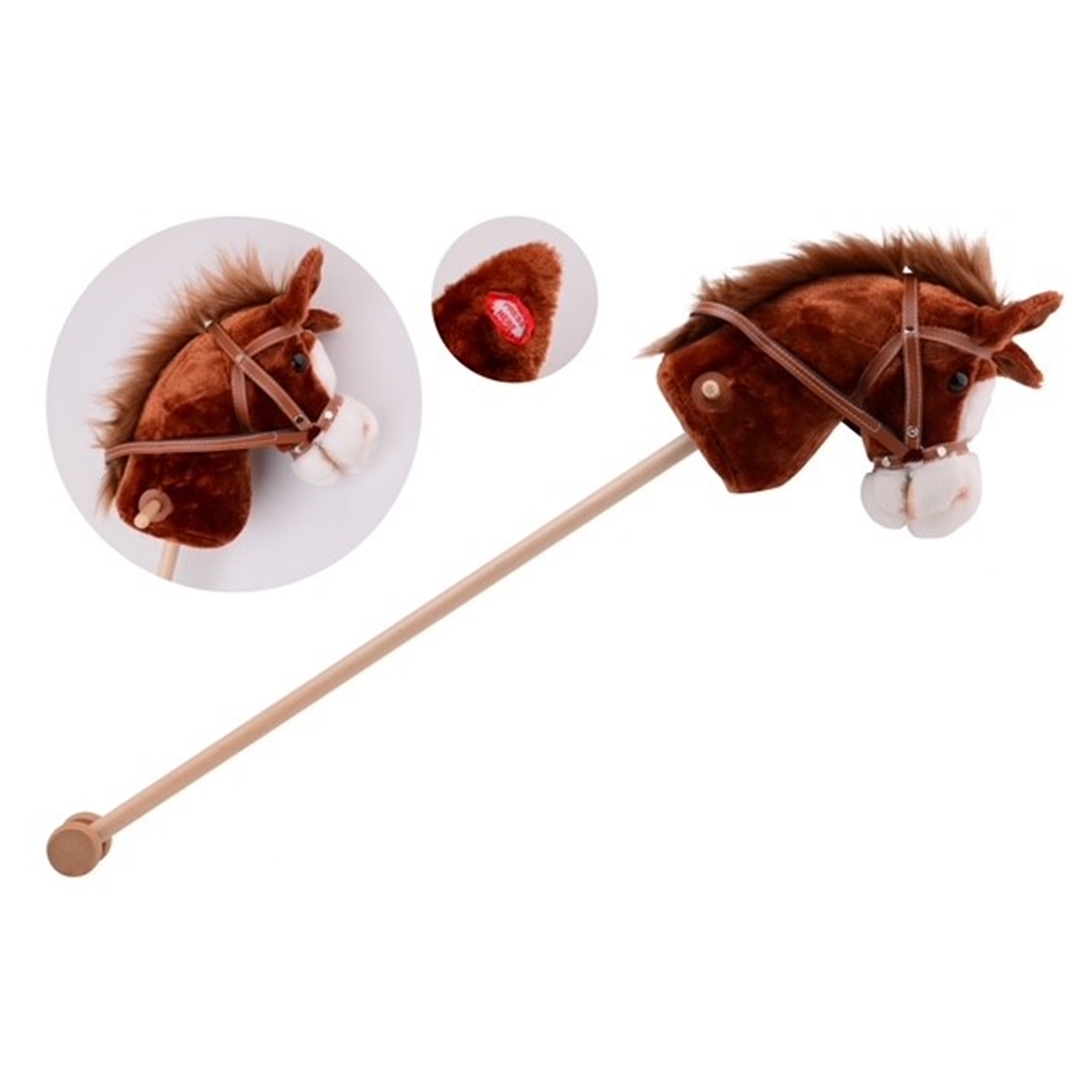 Cheval à Bâtir Haasenstrauch Sweety Toys – Hobbyhorse Marron Clair – 80 Cm – Tête En Peluche Réaliste – Dès 3 Ans