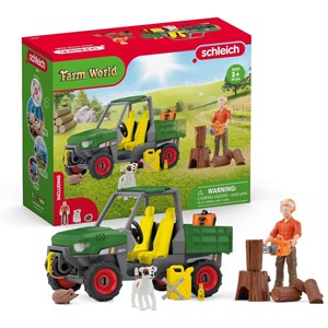 Farm world garde forestier avec véhicule