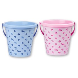 Seau à sable rose + bleu