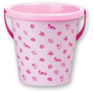 Seau à sable rose + bleu