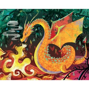 Le dragon - livre et puzzle 100 pcs
