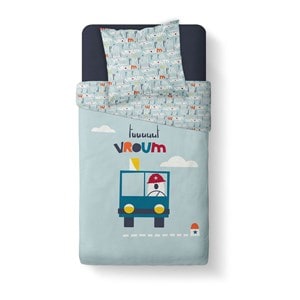 Parure de couette enfant vroum - 100%