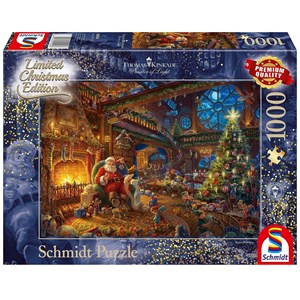 Puzzle le père noël et ses lutins 1000