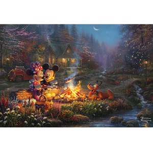 Puzzle feu de camp mickey et minnie 200