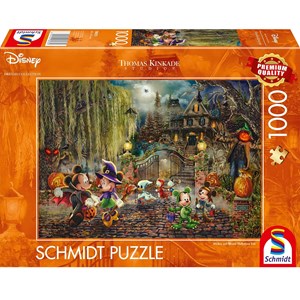 Puzzle mickey et minnie fêtent hallowee
