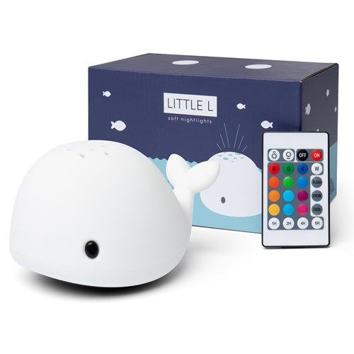 Little l - Veilleuse baleine blanche avec télécom