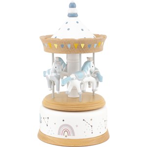 Boîte à musique carrousel bois naturel