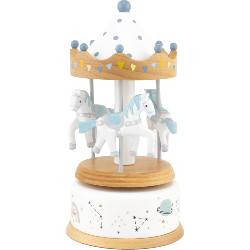 Petite boîte à musique carrousel bois