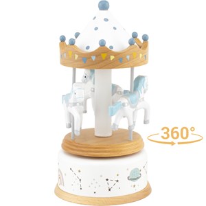 Petite boîte à musique carrousel bois