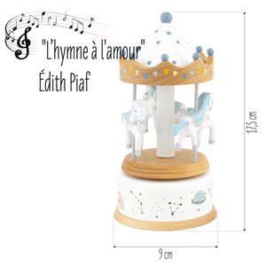 Petite boîte à musique carrousel bois