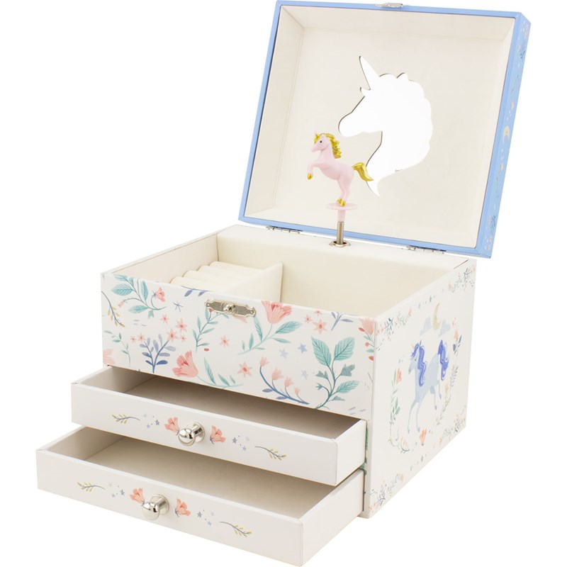 Coffre à bijoux musical licorne