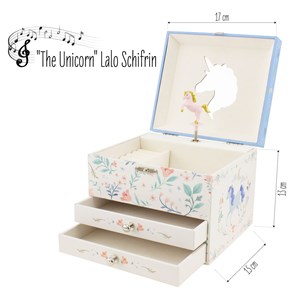 Coffre à bijoux musical licorne