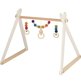 Portique d'activités en bois arc-en-cie