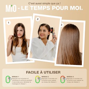 Mio -masseur 3en1 de cuir chevelu (noir)