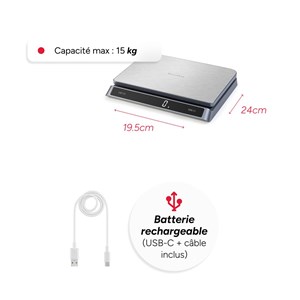 Pro usb 15- balance de cuisine inox