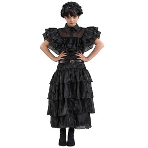Robe de bal noire mercredi addams 152 cm