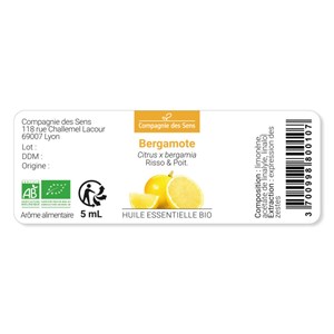 Bergamote (citrus x bergamia) - huile essentielle bio - 10ml garantie chromacert