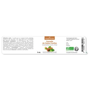 Cannelle de ceylan feuilles - huile essentielle bio - 10ml garantie chromacert®