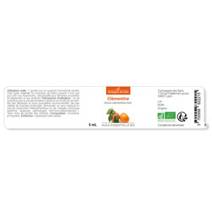 Clémentine (citrus clementina) - huile essentielle bio - 5ml garantie chromacert