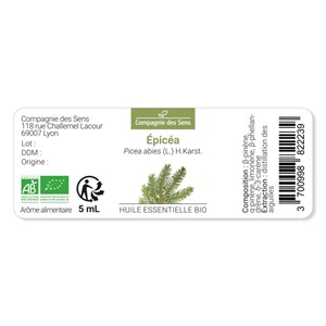 Épicéa (picea abies) - huile essentielle bio - 5ml garantie chromacert® - chémot