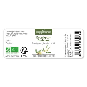 Eucalyptus globulus  - huile essentielle bio - 5ml garantie chromacert® - chémot