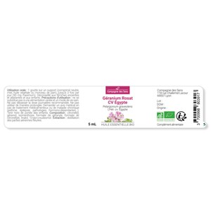 Géranium rosat cv egypte - huile essentielle bio - 10ml, garantie chromacert® -
