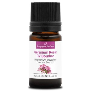 Géranium rosat cv bourbon - huile essentielle bio - 5ml garantie chromacert® - c